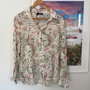 The Kooples 100% Silk Floral Blouse